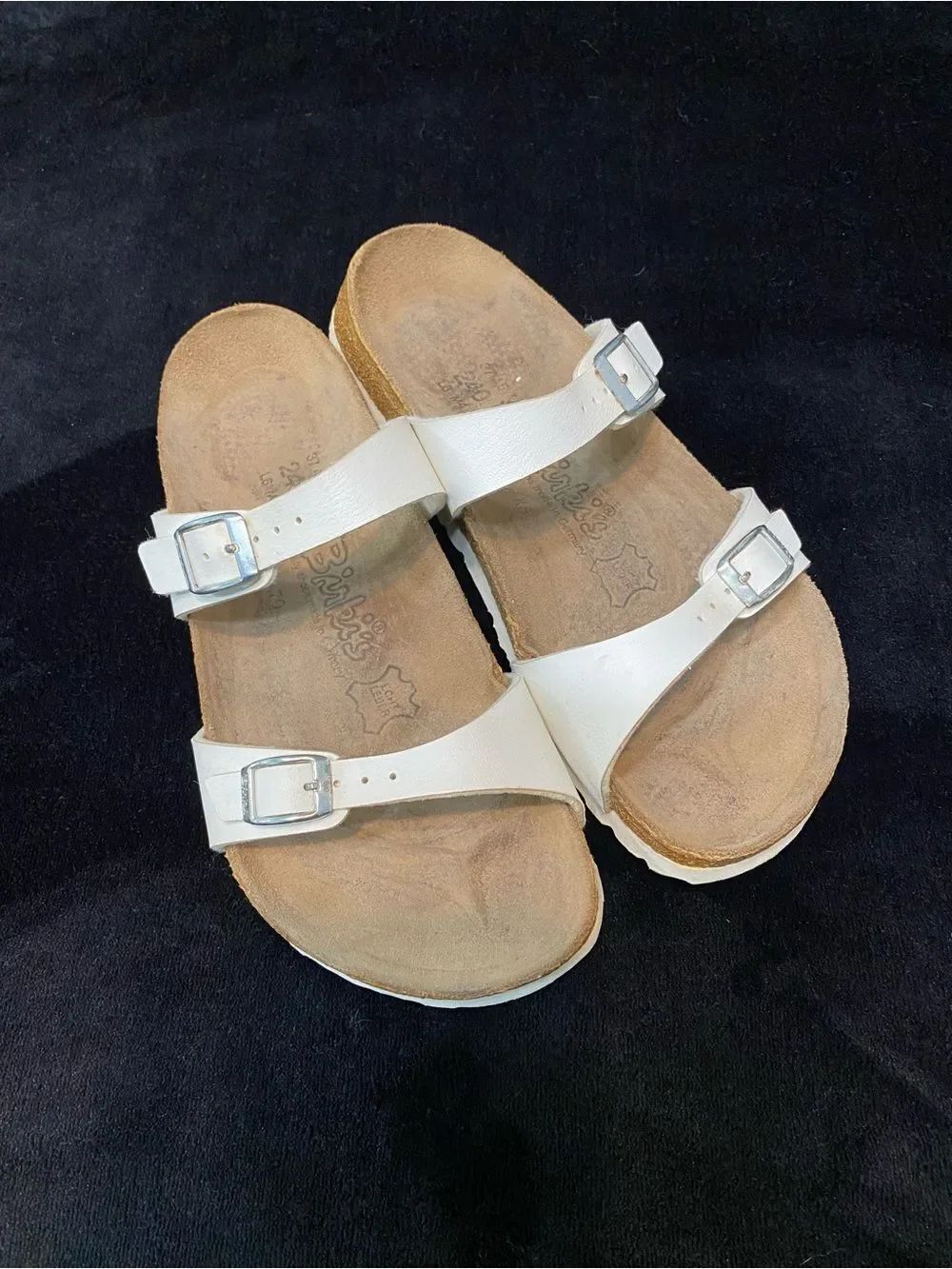 Birki’S by Birkenstock White Double-Buckle Sandals Women’s Size 6